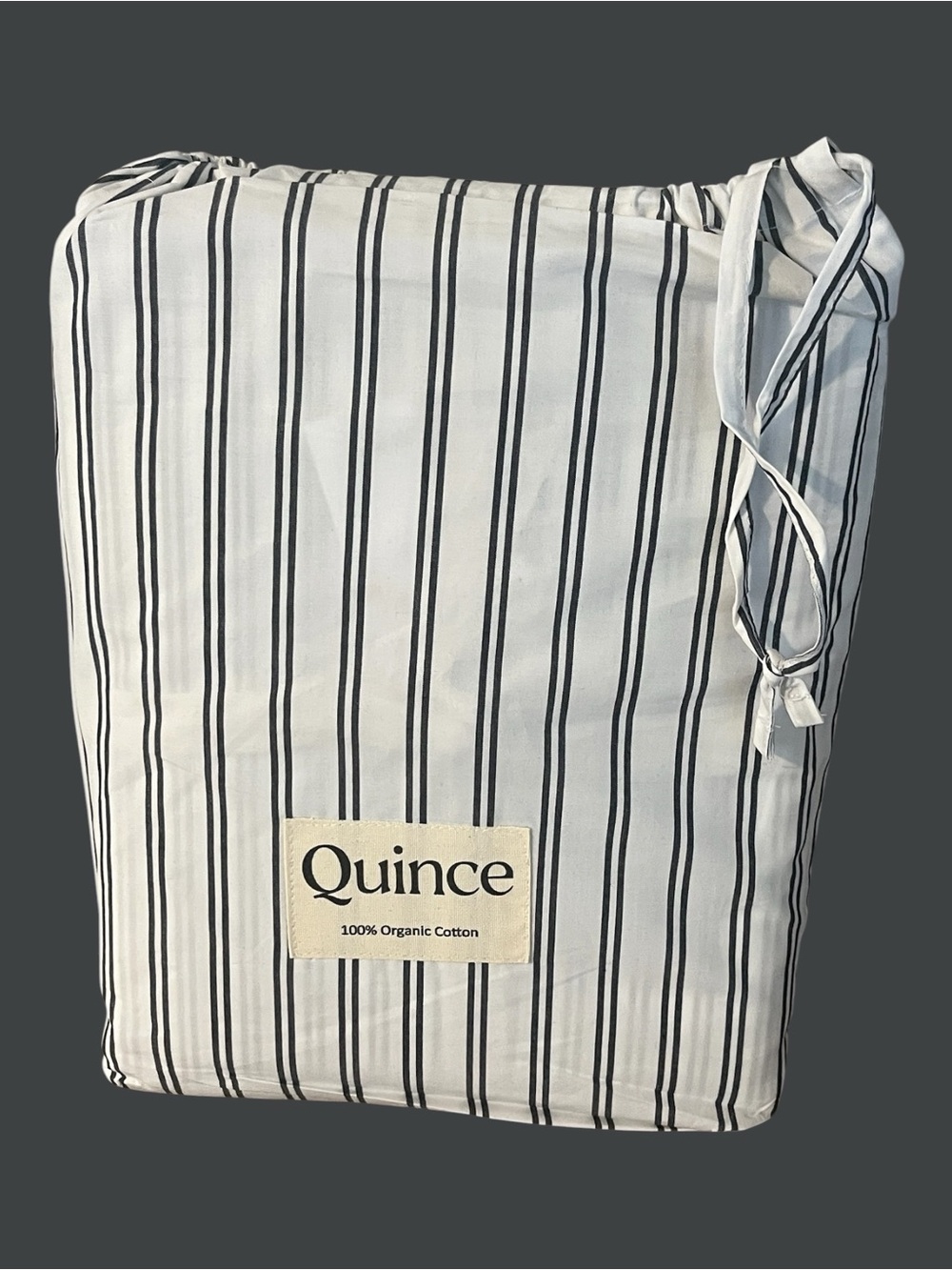 Quince Organic Cotton Crisp Double Striped Duvet Set King/Cali. King - Picture 2 of 4